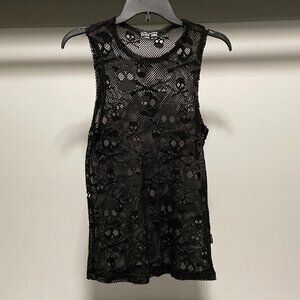 TRIPP NYC - Goth Skulls, Black Mesh Tanktop